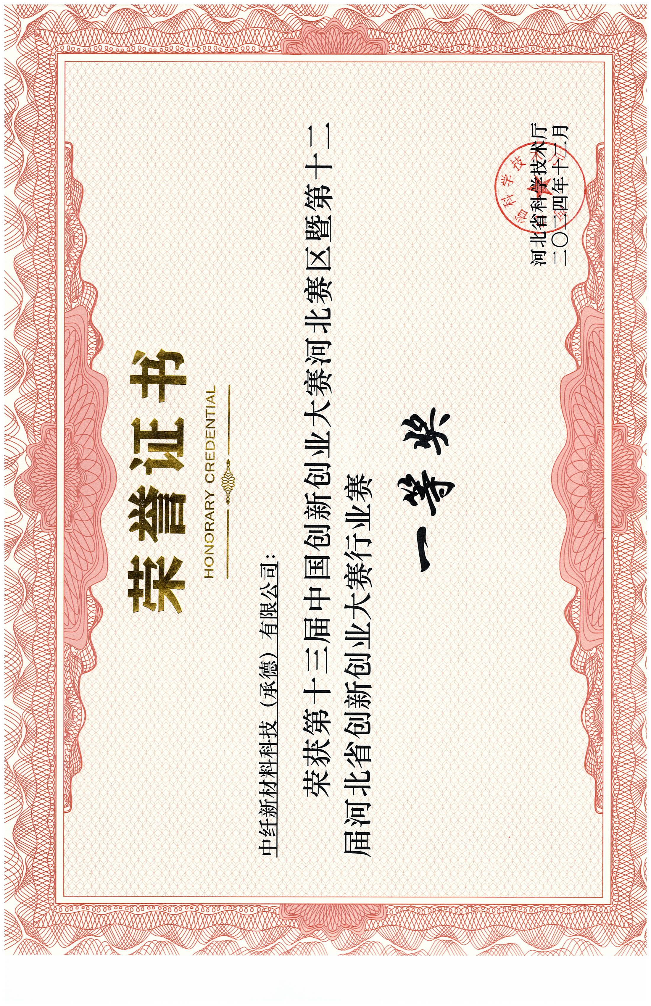 第十三届中国创新创业大赛行业赛一等奖